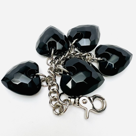 BLACK HEARTS RASIN KEYCHAIN BAG CHARM - Picture 5 of 9